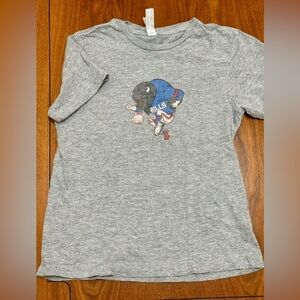Youth Buffalo Bills Football T-Shirt Live and Tell Gray Bison Graphic Tee small